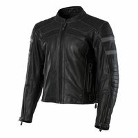 Men Black Color Motorcycle Quilted Arms Real Genuine Leather Safety Pads jacket - Thumbnail 4