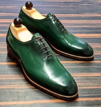  Handmade Men Green lace up Oxfords Shoes custom lace up shoe for men