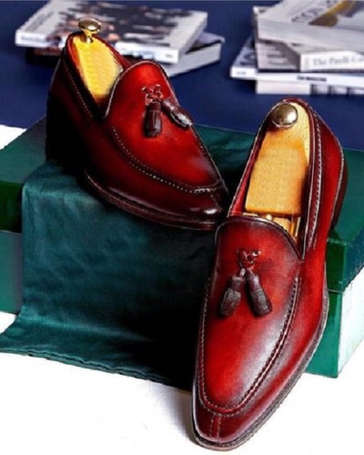 New Men Handmade Red Split Toe Tussles Shoes for Men's