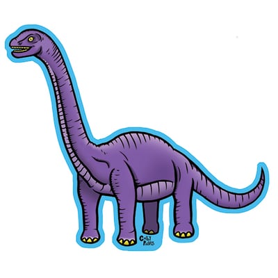 Colby dino (brontosaurus) full color shaped vinyl sticker - Thumbnail 5