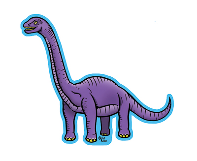 Colby Dino (Brontosaurus) full color shaped vinyl sticker