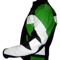 Handmade Men Three Tone Colors Biker Custom Genuine Leather Safety Pad Jacket - Thumbnail 2