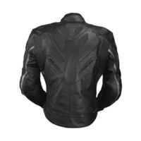 Handmade Men Black Biker White Stripe Genuine Cowhide Leather Safety Pads Jacket - Thumbnail 3