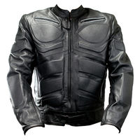 Men Black Color Fashion Replica Movie Celebrity Motorbike Genuine Leather Jacket - Thumbnail 1