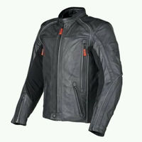Made To Order Men's Black Motor Biker Custom Genuine Leather Safety Pads Jacket - Thumbnail 4