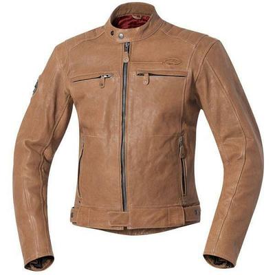 Made to order men beige color motorbike front zipper real genuine leather jacket