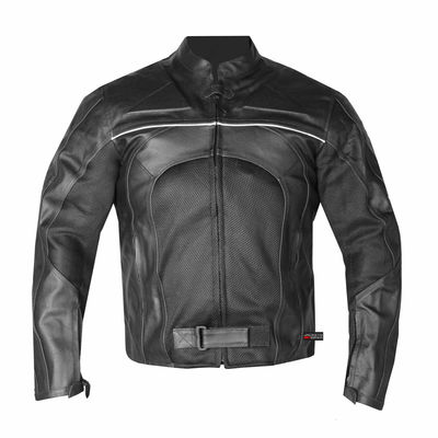 Made to order men black motorbike genuine real leather safety pads jacket - Thumbnail 3