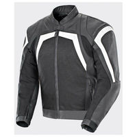 Hand Stitched Men Gray Motorcycle White Stripes Real Leather Safety Pads jacket - Thumbnail 4