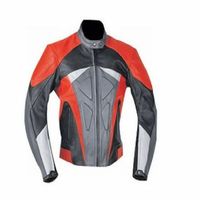 Hand Made Men Multi Colors Biker Front Zipper Genuine Leather Safety Pad Jacket - Thumbnail 1