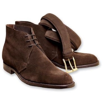New handmade brown boots, hand stitched chukka suede boots men ankle high chukka boot - Thumbnail 2