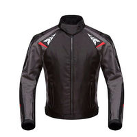 Hand Made Men Black Motorcycle Front Zipper Genuine Leather Safety Pads jacket - Thumbnail 4