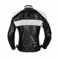 Customize Men Black Gray Contrast Motor Cycle Genuine Leather Safety Pads Jacket - Thumbnail 1
