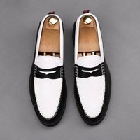 New Handmade Men's Two Tone Spectator Moccasin Dress Leather Business Shoes - Thumbnail 4