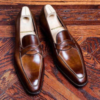Latest Handmade Penny Loafer Two Tone Gorgeious Looking Leather Shoes For Men - Thumbnail 1