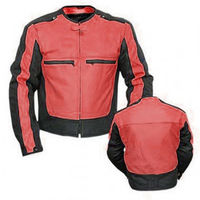 Customized Men Two Tone Colors Motor Biker Genuine Leather Safety Pads Jacket - Thumbnail 1