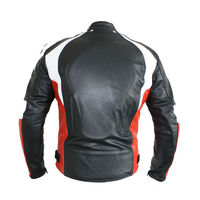 Custom Men Three Tone Motor Biker Genuine Cowhide Leather Safety Pads Jacket - Thumbnail 1
