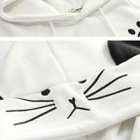 JK Cute Cat Fleece Hoodie Poncho - Thumbnail 3