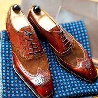 Handmade Men Brown Ankle Suede Leather Shoes, Men's Dress Formal Shoes - Thumbnail 3