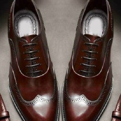 New men handmade brown ankle leather shoes, dress lace up shoes men's - Thumbnail 3