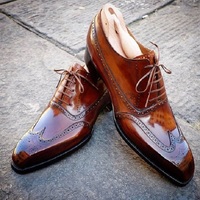 Men New Handmade Brown Leather Shoes, Men's Formal Shoes - Thumbnail 4