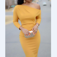 Solid Color Long Sleeve Dress - Thumbnail 4