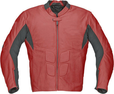 Custom Men Black Maroon Contrast Motor Biker Genuine Leather Safety Pads Jacket