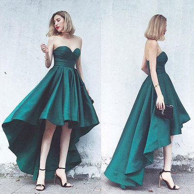 Sweetheart hi low green prom dresses under 100