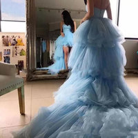 Sweetheart Tulle Sky Blue Prom Dresses,Formal Evening Party Dresses - Thumbnail 1