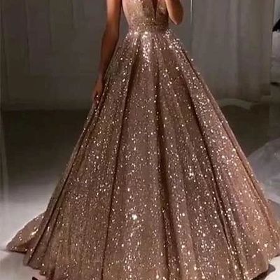 A line sparkling prom dresses formal dresses wedding party dresses