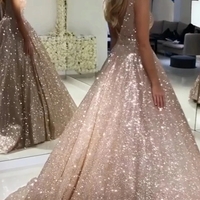 A Line Sparkling Prom Dresses Formal Dresses Wedding Party Dresses - Thumbnail 1