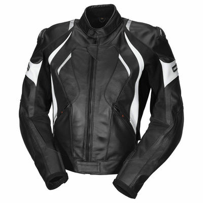 Custom Men Black Color Motorcycle White Linings Real Leather Safety Pads jacket