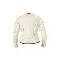 Customize White Women's Jacket With Leather Double Zipper Brando Outer Wear - Thumbnail 1