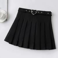 Harajuku Heart-Buckle Belt Pleated Skirt - Thumbnail 3