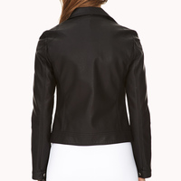 Attractive Black Jacket Women's Leather Brando Fastening Zipper Party Fashion - Thumbnail 1