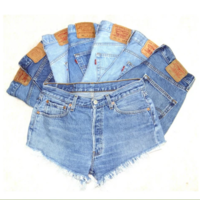 Women Design Fashion High Waist Cowboy Shorts - Thumbnail 1