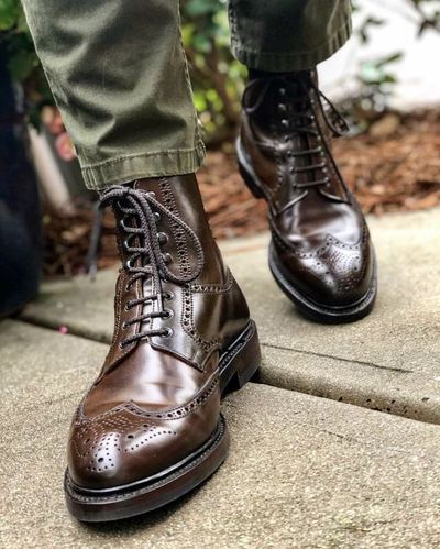 Men's Brown Wing Tip boots,Men's Lace Up leather boots,formal boot