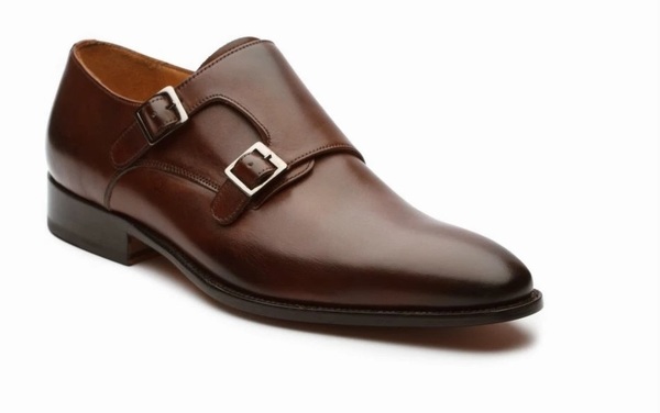 Men’s Handmade Brown Leather Double Monk Strap Shoe, Men’s Formal Shoes