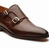 Men’s Handmade Brown Leather Double Monk Strap Shoe, Men’s Formal Shoes - Thumbnail 4