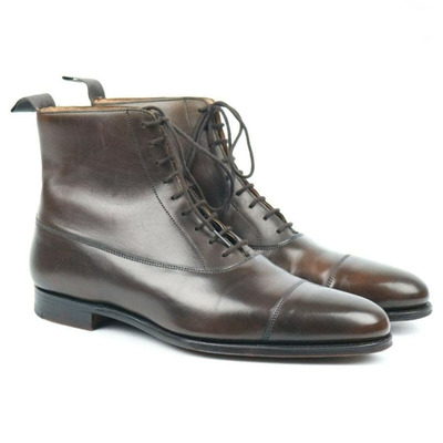 Men's brown boots,men's lace up leather boots,formal boot - Thumbnail 3