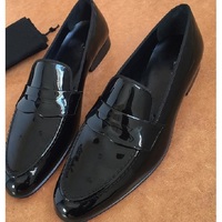 Handmade Men Black Formal Round Toe Moccasin Business Real Leather Shoes - Thumbnail 4