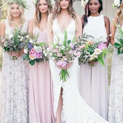 White mermaid deep v-neck court train split backless beach lace wedding dress