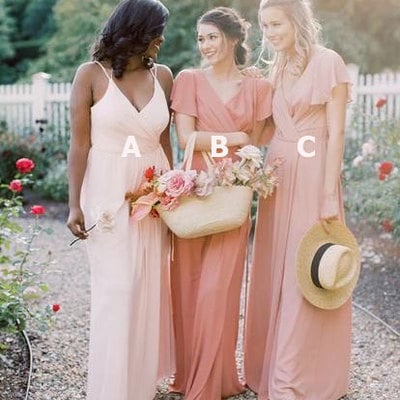 Elegant chiffon long bridesmaid dresses for wedding party - Thumbnail 4