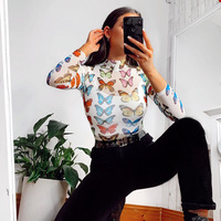 BUTTERFLIES MESH TOP - Thumbnail 1