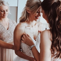 Shining Tulle Spaghetti Straps Beaded Appliqued A-line Wedding Dresses - Thumbnail 2