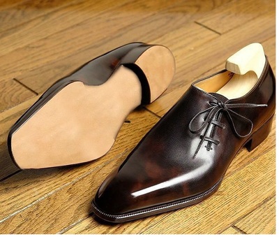 Handmade Men Formal Leather Shoes, Men's Chocolate color Dress Leather Shoes 2020