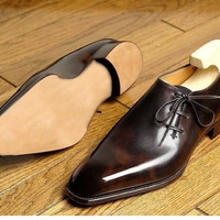 Handmade Men Formal Leather Shoes, Men's Chocolate color Dress Leather Shoes 2020 - Thumbnail 4