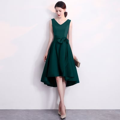 Cute v neck short prom dress high low evening dress - Thumbnail 4