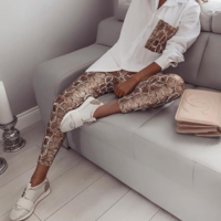 Woman Snake Print Two Piece Set - Thumbnail 1
