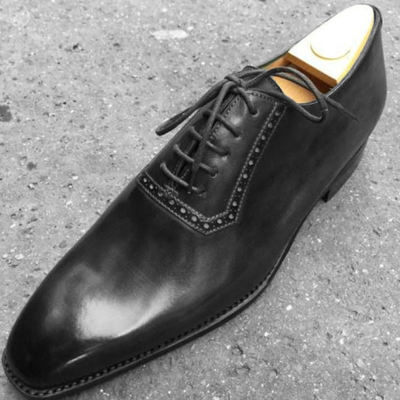 New handmade black oxfords leather office awesome shoes