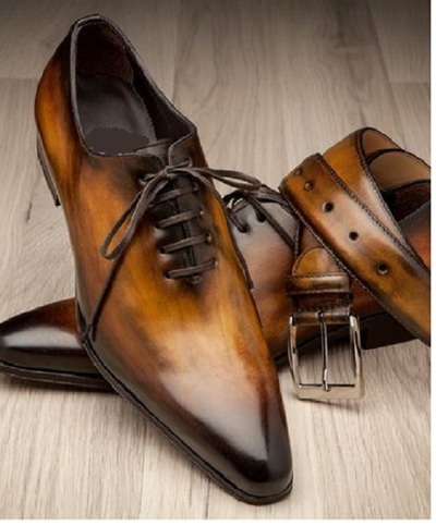 Men's Bespoke Brown Ankle Lace Up Leather Shoes, Dress Formal Stylish Shoes